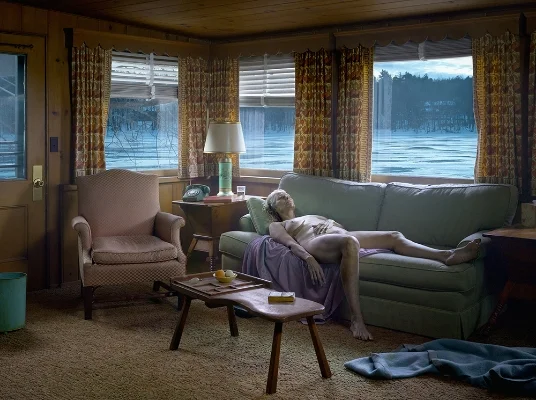  Gregory Crewdson Reclining Woman on Sofa, 2014 Digital Pigment print. Courtesy of Gagosian Gallery