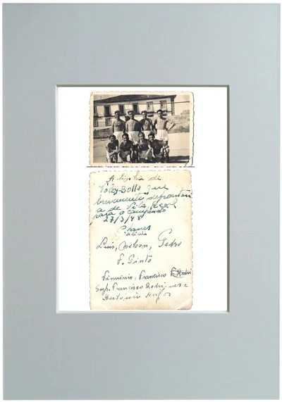Foto: desconhecido Equipa de Voleibol, Chaves, 1948 Luís Barreira (meu pai) em pé - o terceiro da esquerda para a direita Série: ALBUM