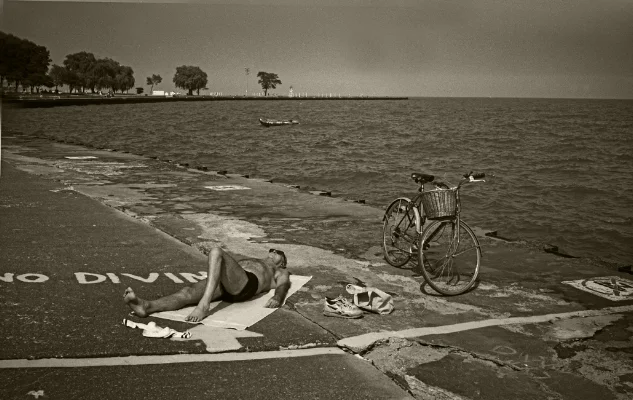 Luís Barreira no diving, Chicago, 1994 Fotografia Gelatin Silver print