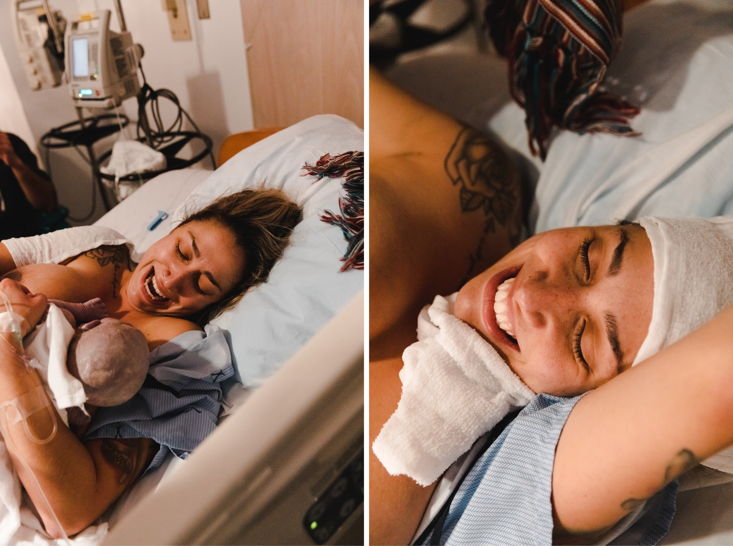 Photo de maman et bébé dans un lit d'hôpital