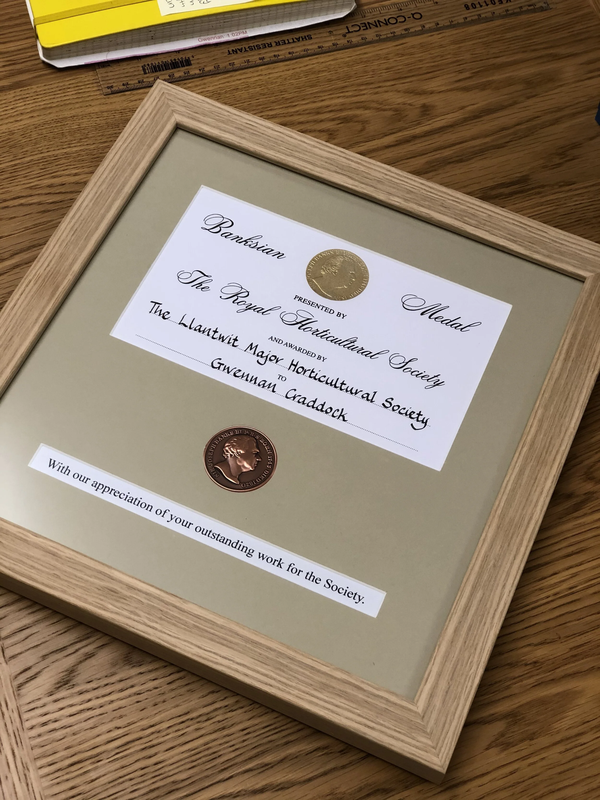 Presentation of the RHS Banksian Medal  