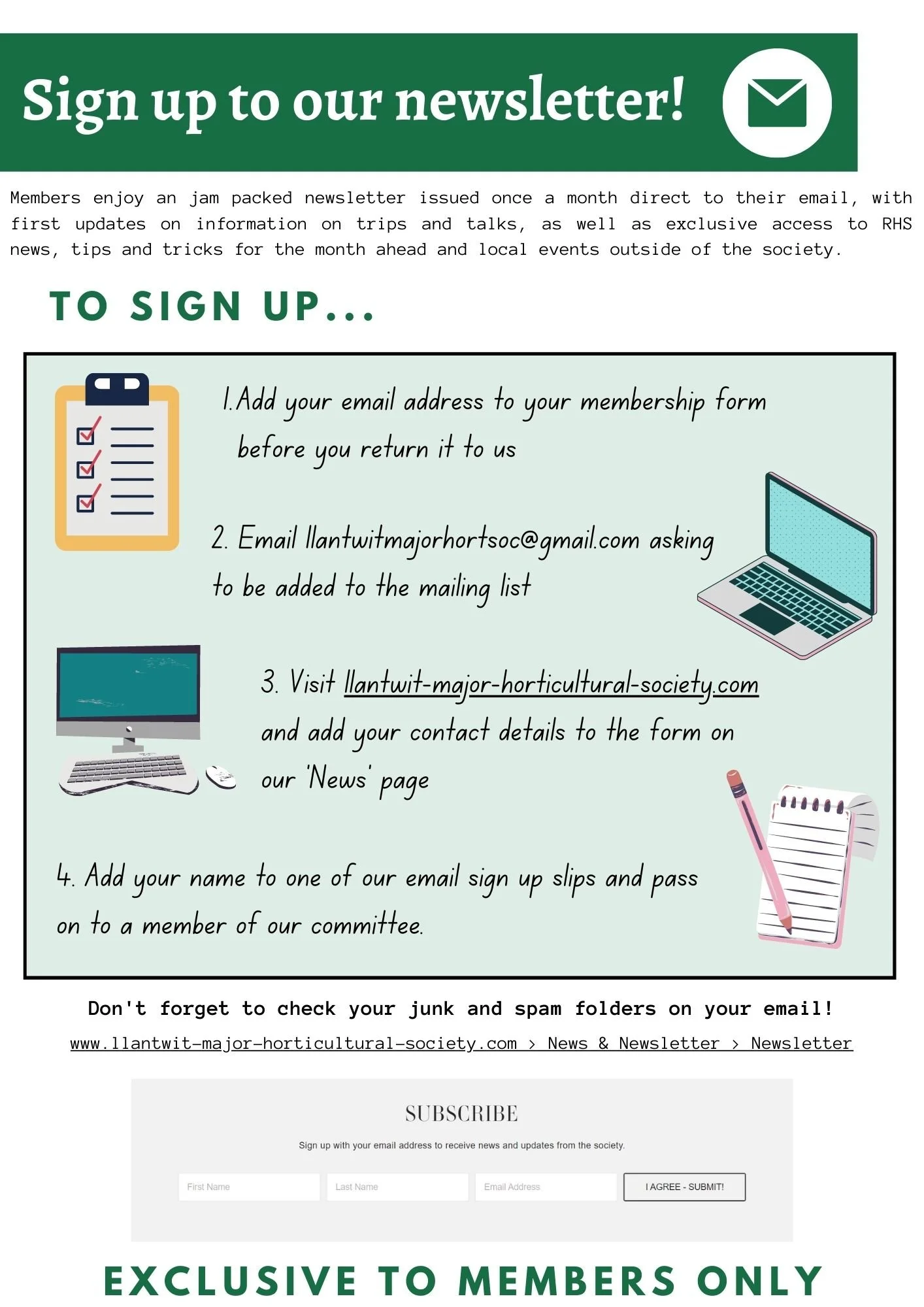 Don't forget to sign up to our newsletter!