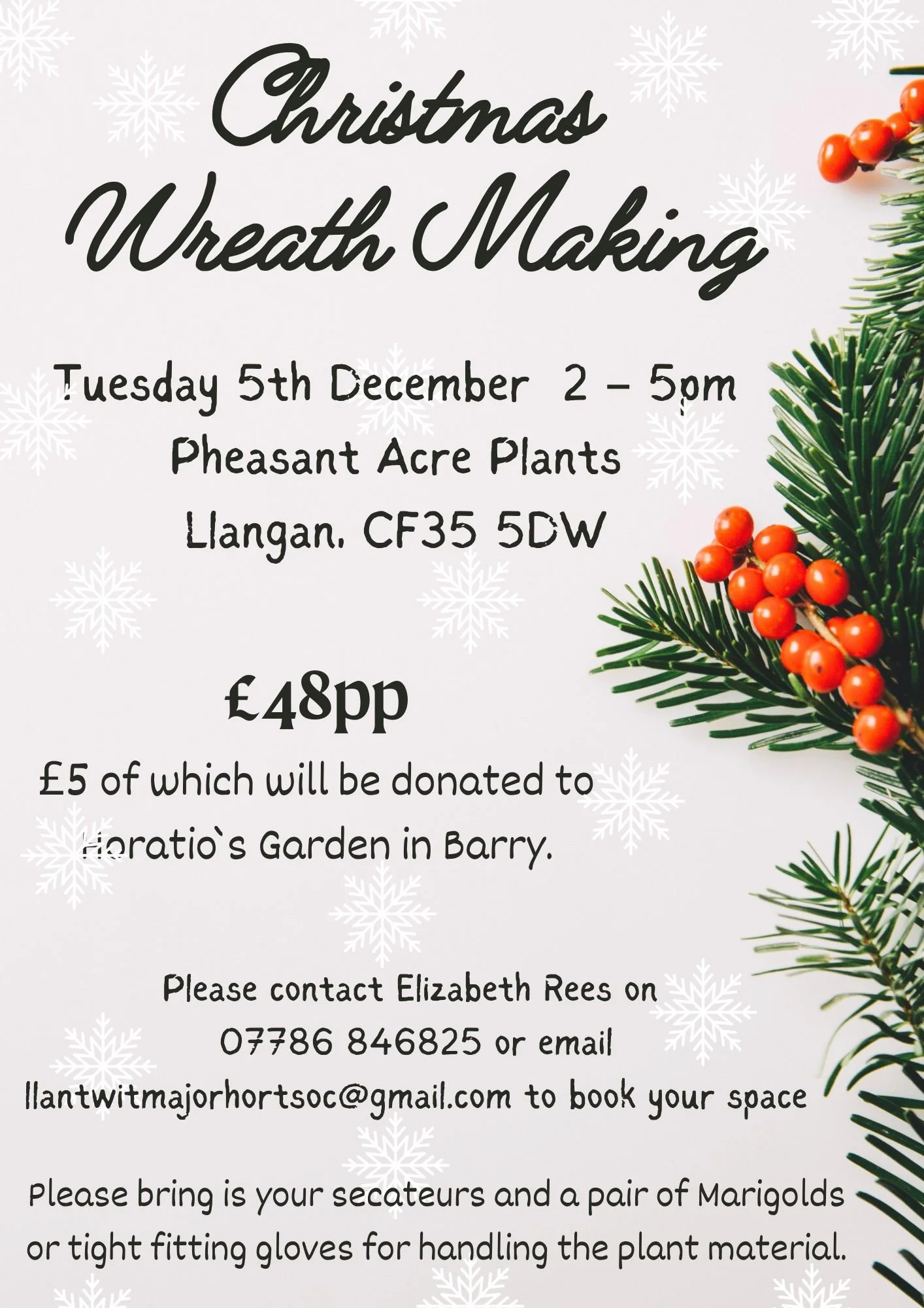 Sign up to our wreath making class! 
