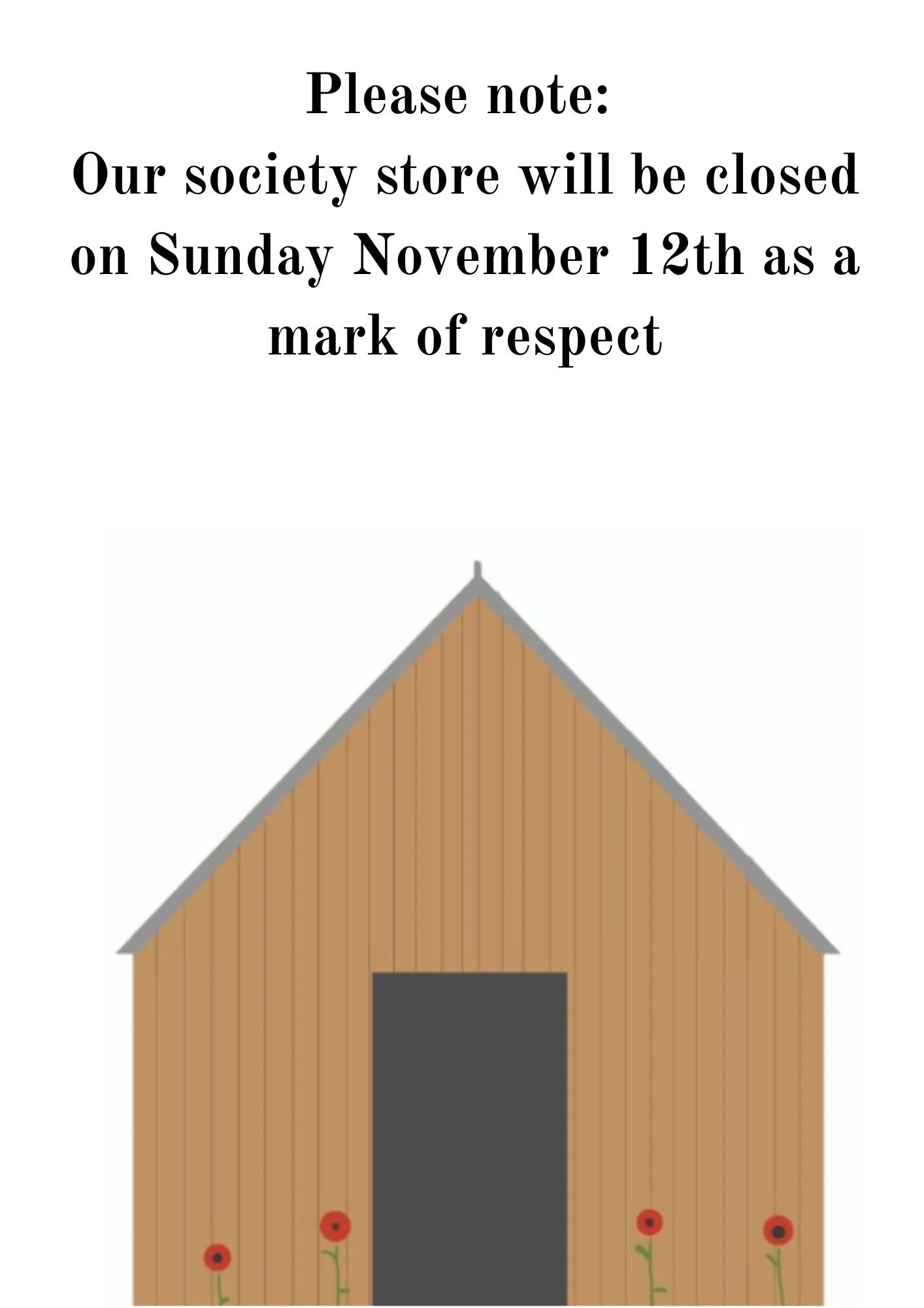 Store closed tomorrow 