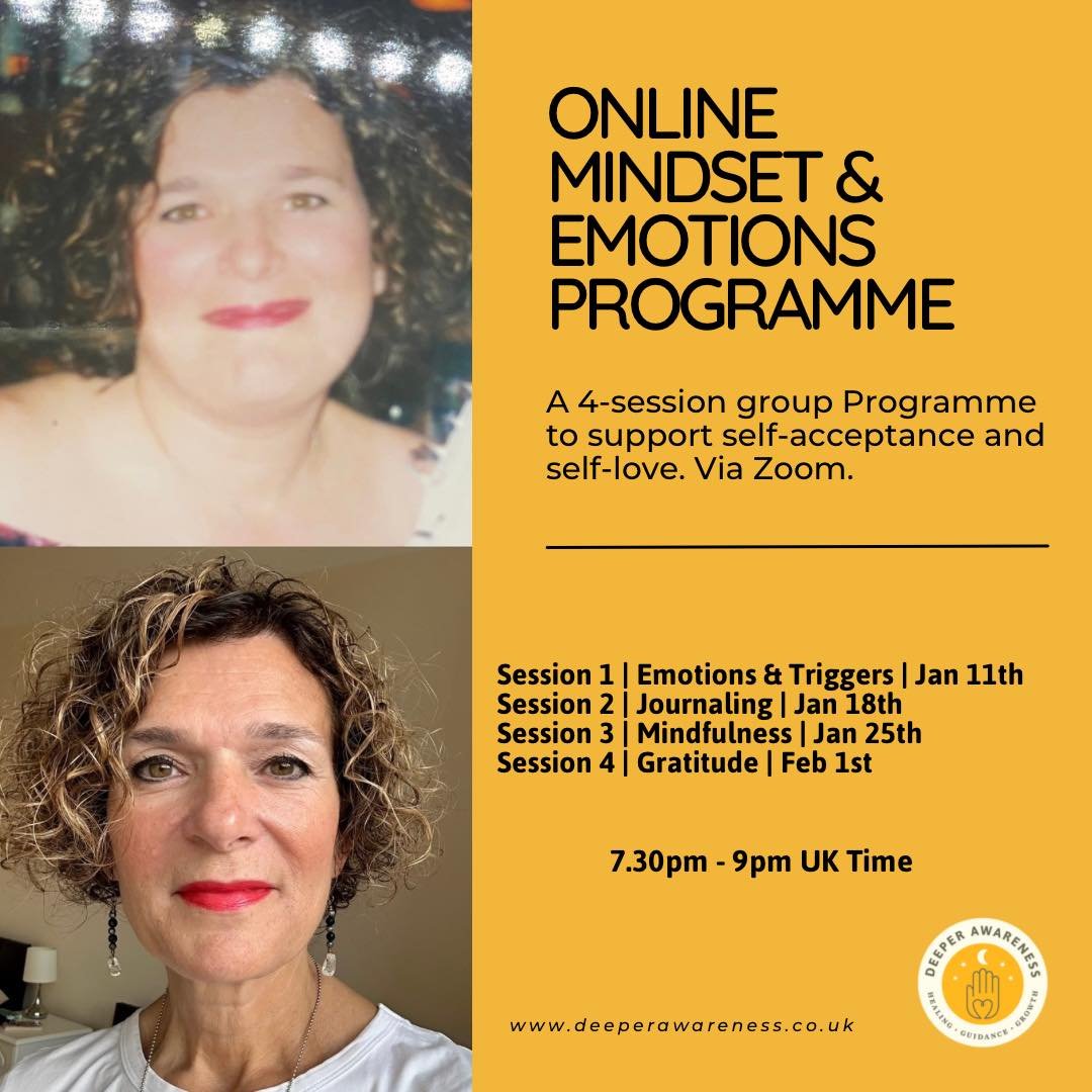 NEXT ONLINE MINDSET &amp; EMOTIONS COURSE:

Join us in January🧡

This Programme; focuses on emotional well-being through self-connection and group support. 

We will discuss tools to help you connect more with yourself; supporting self-love and grow