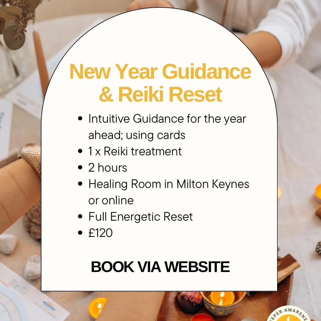 ✨ New Year Guidance &amp; Reiki Reset &ndash; 2-Hour Session ✨

Step into the New Year feeling clear, aligned and energetically renewed.

This 2-hour Guidance &amp; Reiki session is a deeply nourishing experience designed to help you release the old 