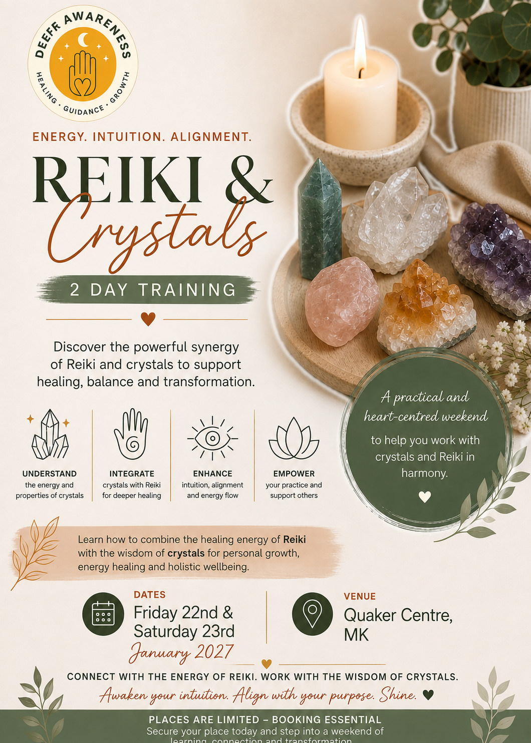 Reiki &amp; Crystal Healing Training Course (Level 2+) - Milton Keynes | 2 days