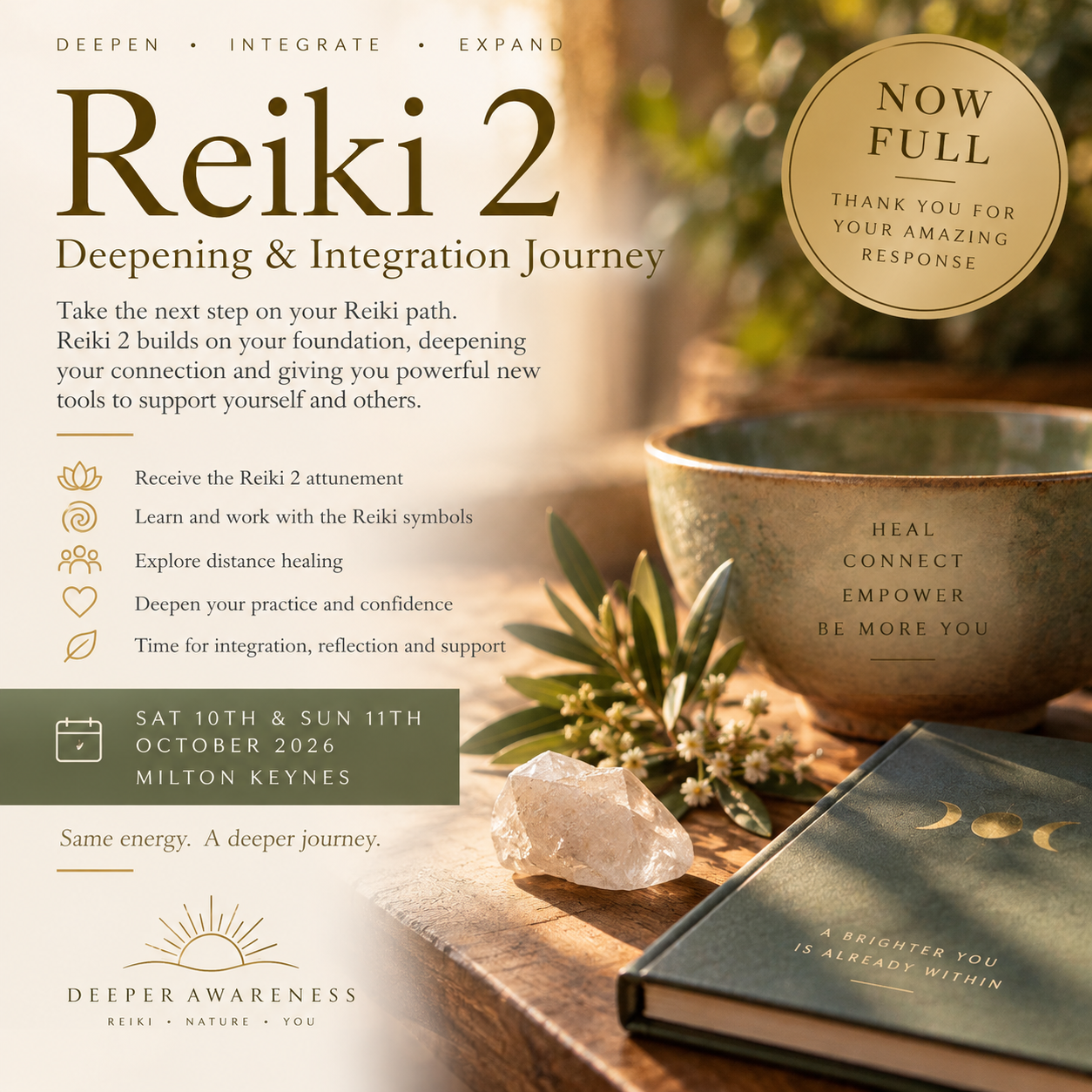 Reiki Level 2 Training Course - October 2026 (Milton Keynes) - NOW FULL