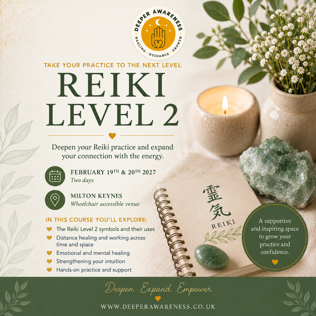 Reiki Level 2 Training Course - February 2027 (Milton Keynes)