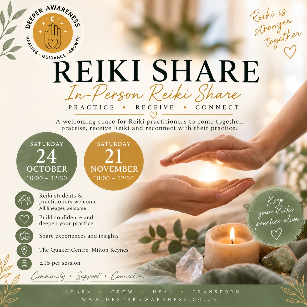 In-Person Reiki Share – Milton Keynes