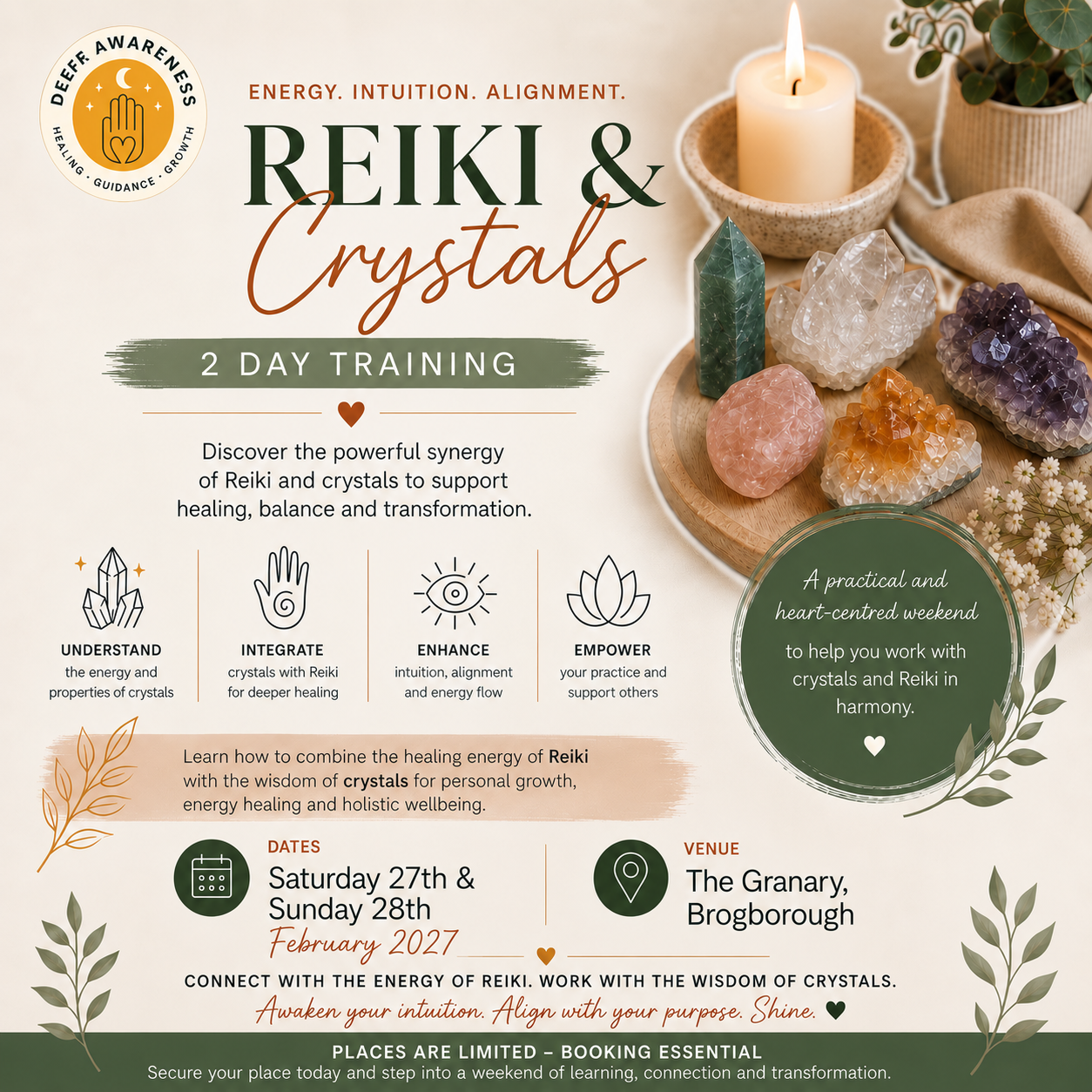 Reiki &amp; Crystal Healing Training Course (Level 2+) - Brogborough | 2 days