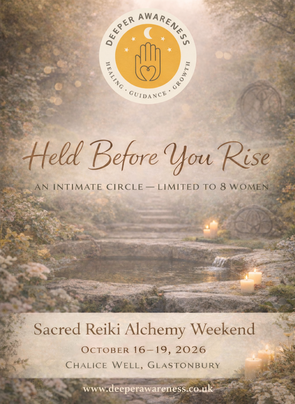 Reiki Retreat at Chalice Well, Glastonbury – 16–19 October 2026