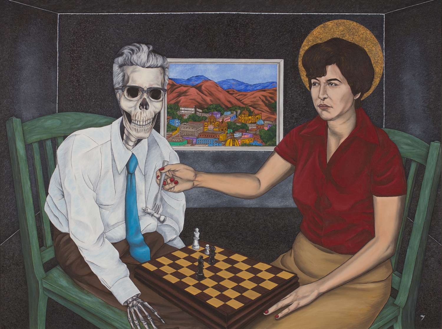 “Ajedrez / Chess.” Oil on Canvas. 30” x 40” (2009)