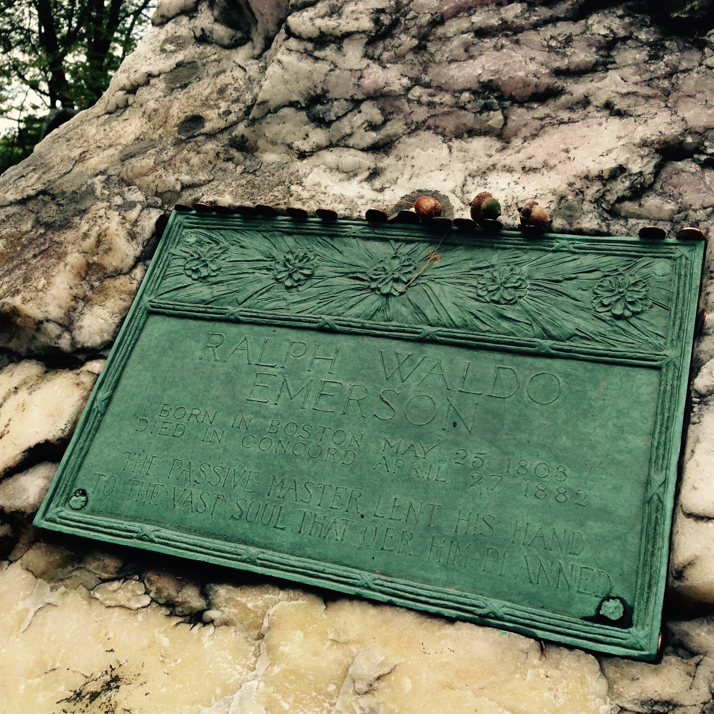 The plate on the grave of Ralph Waldo Emerson. — N.M-Y.