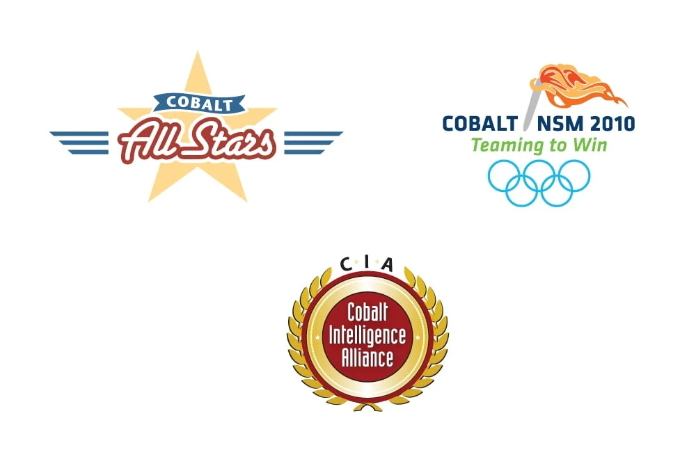  Collection of Cobalt Logos used for internal Sales events in presentations, signage, and giveaways. 