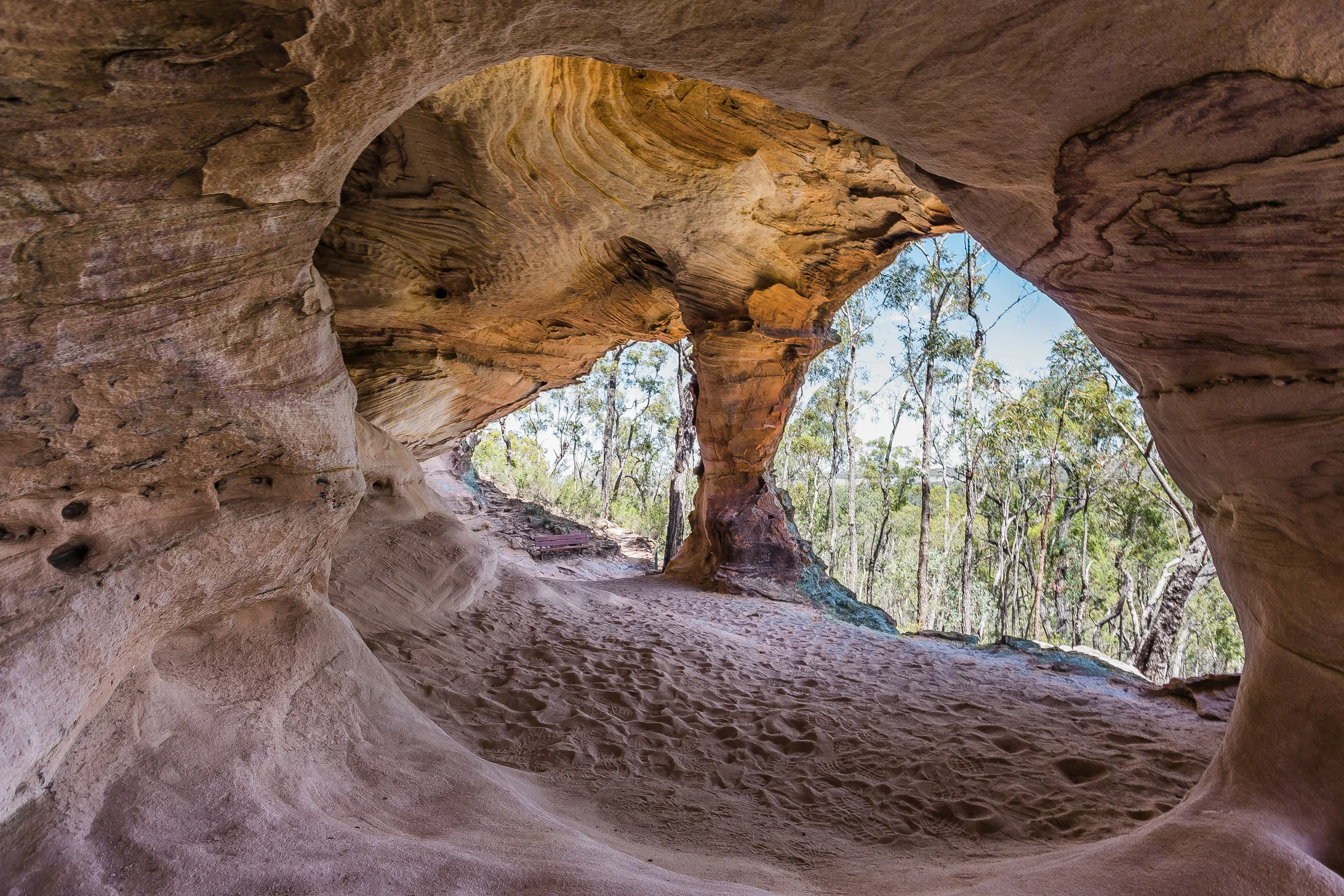 An example of a sandstone cave in the Pilliga Forest. 