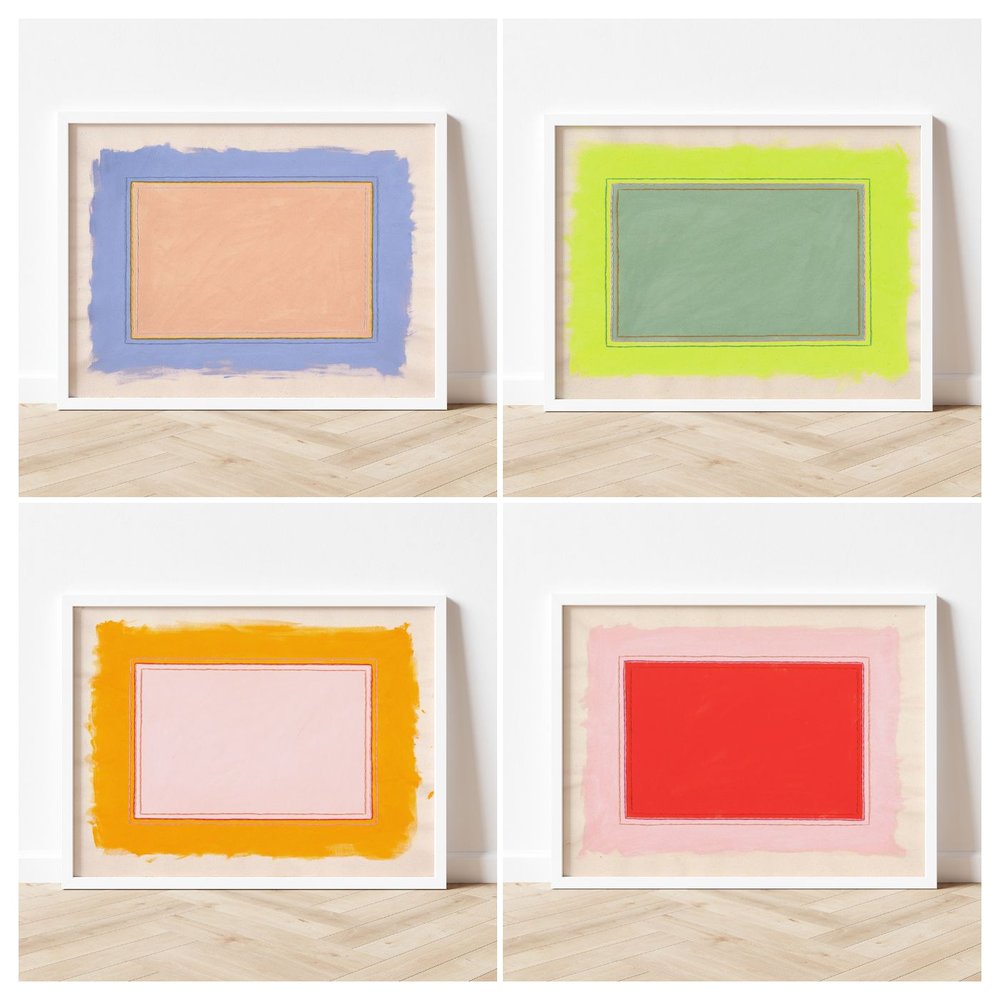 Curated gallery wall, set of 4 bright bold prints — Emily Keating