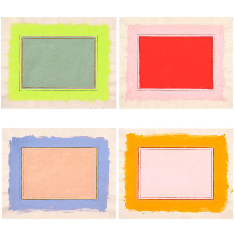 Curated gallery wall, set of 4 bright bold prints — Emily Keating
