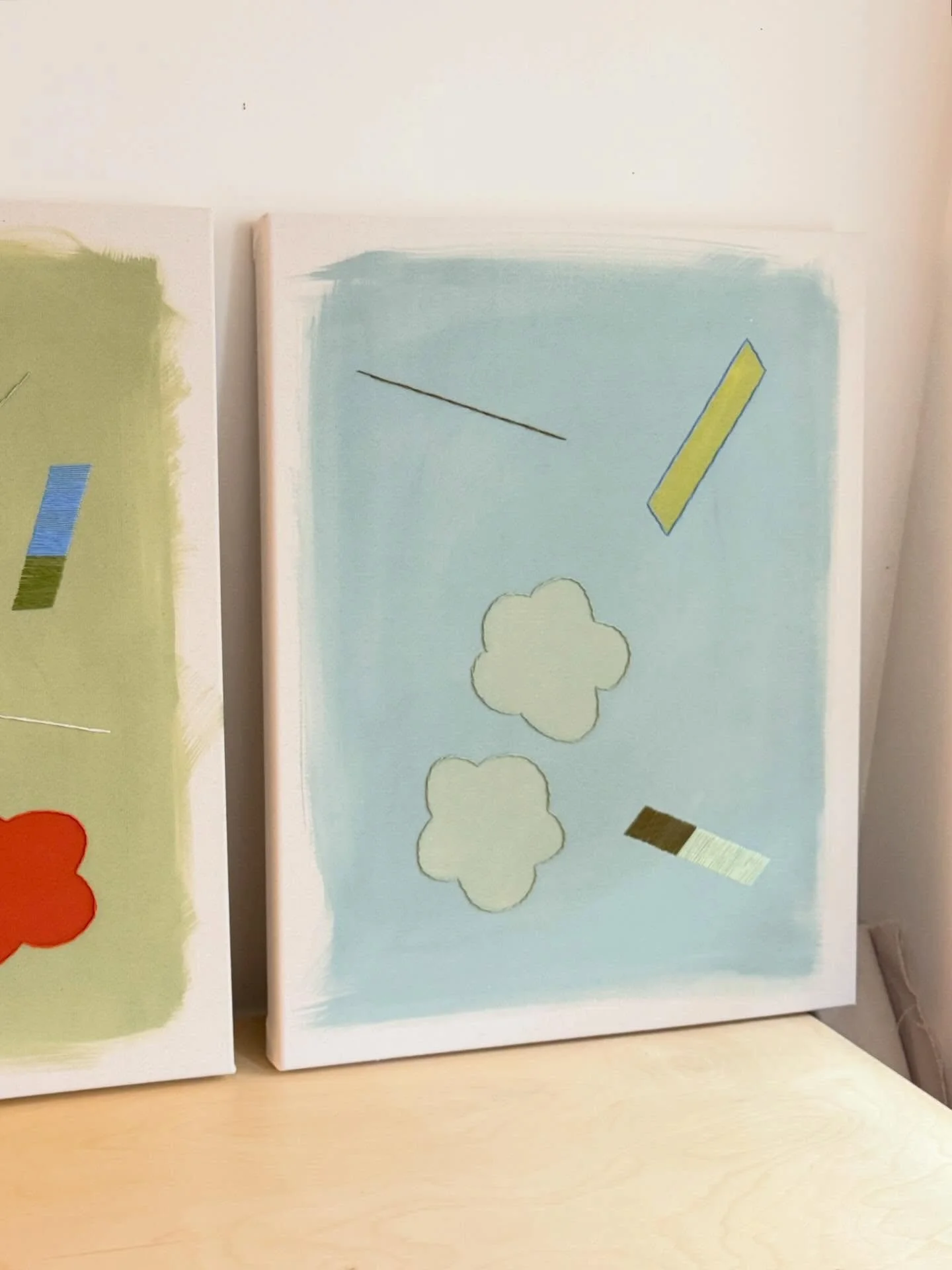 One last peek before the full reveal tomorrow on @liza.pruitt 😍😍😍 4 new originals all 24x30 - all full of life and those early signs of spring 🌷