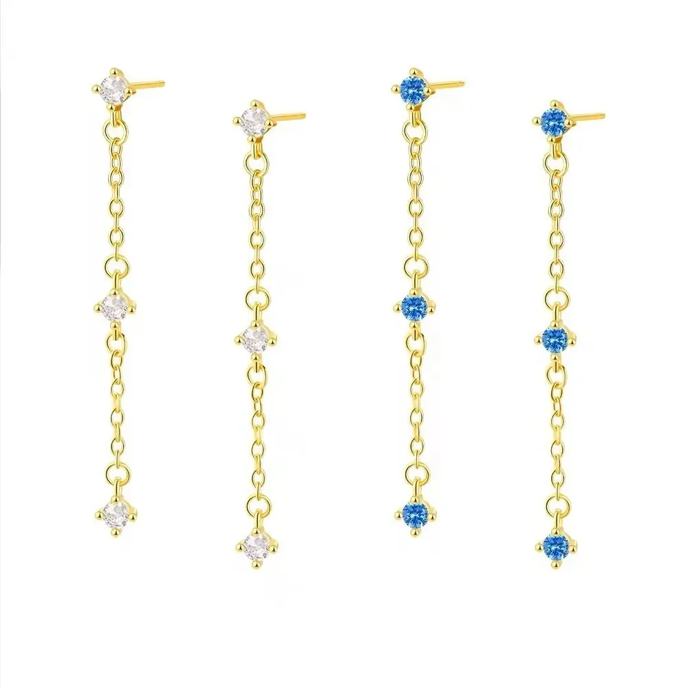 18k gold plated drop earrings with sparkly cubic zirconia's.