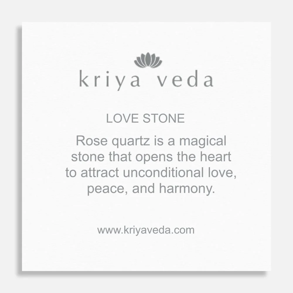Kriya Veda rose quart heart love stone.