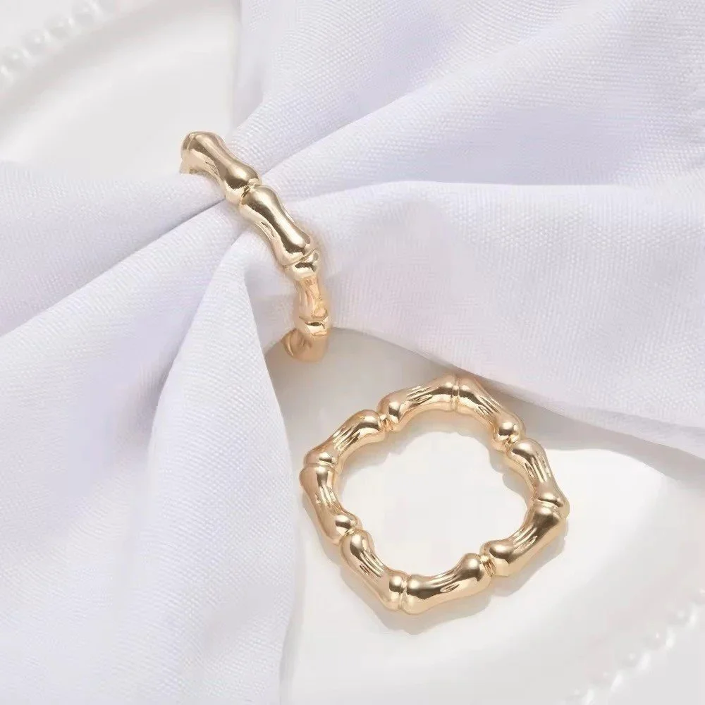 Beautiful gold napkin ring set of 4 for Thanksgiving table decor.