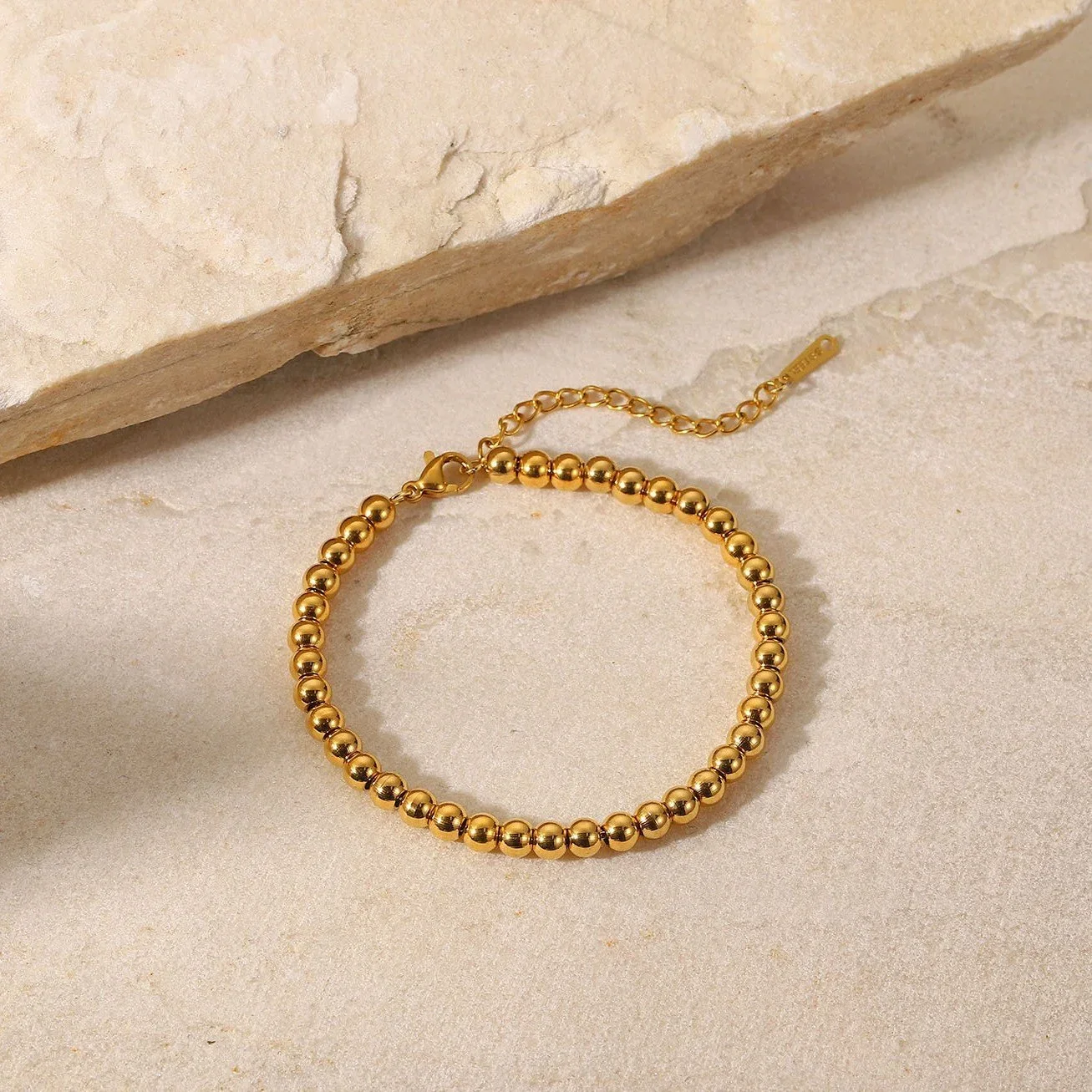 Gold Beaded Bracelet for women, a minimalist everyday jewelry piece and thoughtful gift perfect for birthdays, anniversaries, and special occasions.