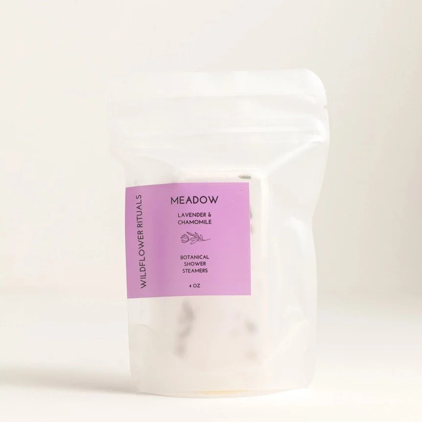 Wildflower Rituals lavender and chamomile shower steamers.