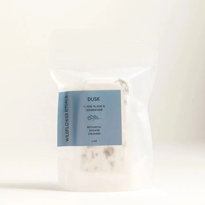 Wildflower Rituals ylang ylang cedarwood shower steamers.