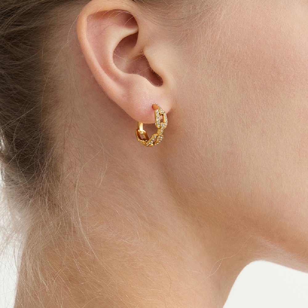 Trendy diamond hoop earrings for special occasions.