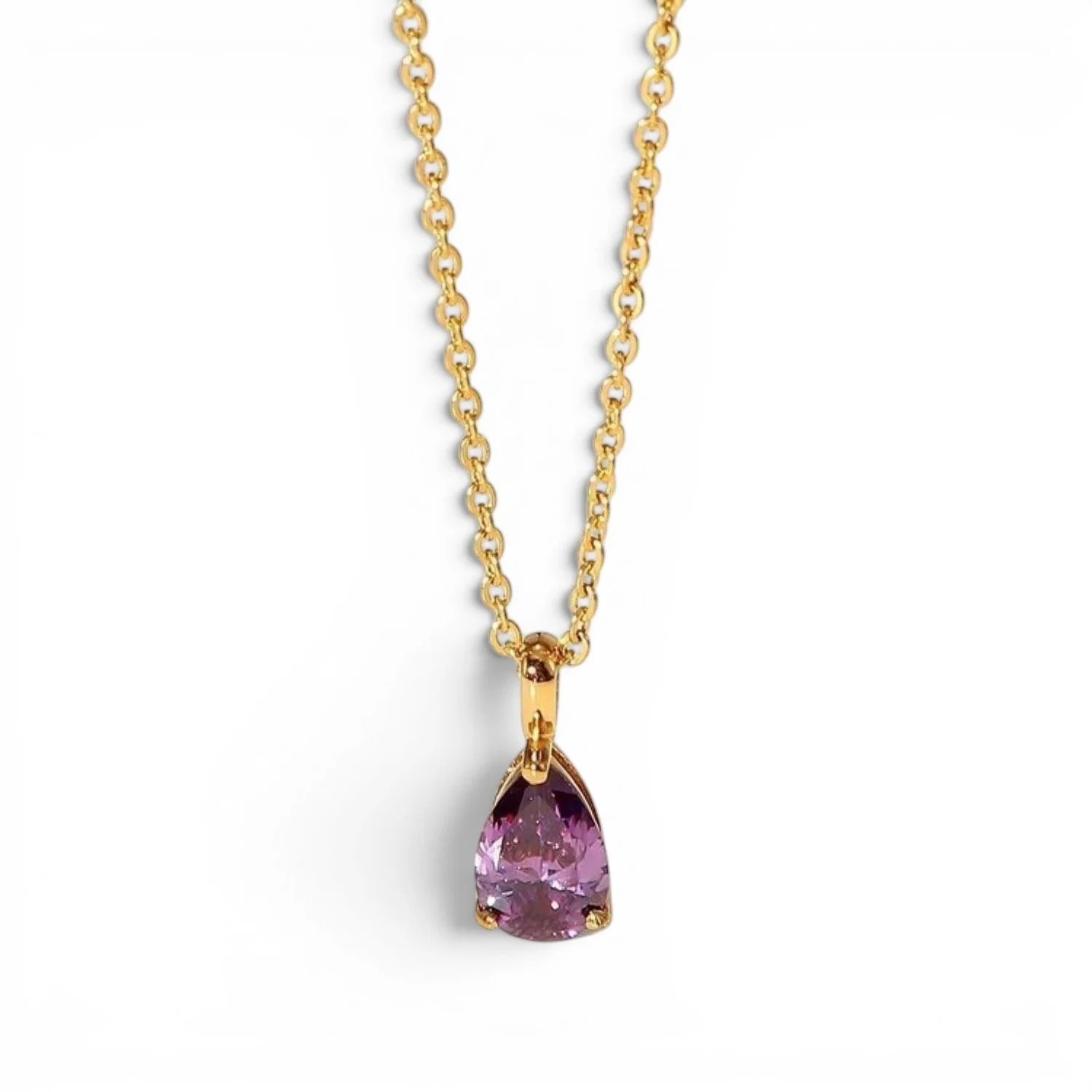 A purple amethyst pendant necklace for women.