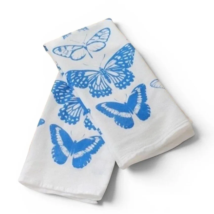 Blue Butterfly Tea Towel