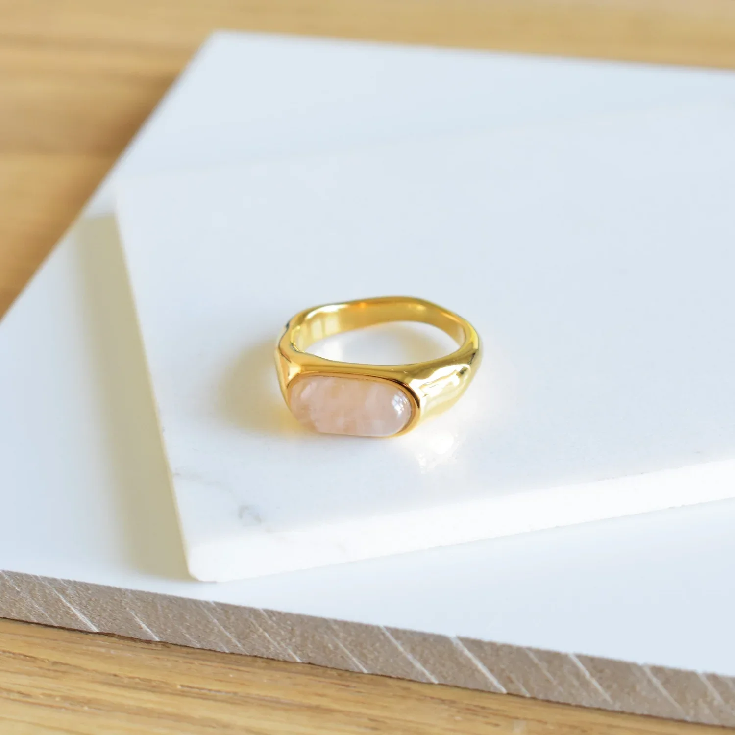 Rose Quartz Gold Ring for women, a meaningful gemstone jewelry piece and thoughtful gift perfect for birthdays, anniversaries, Valentine’s Day, and special occasions.