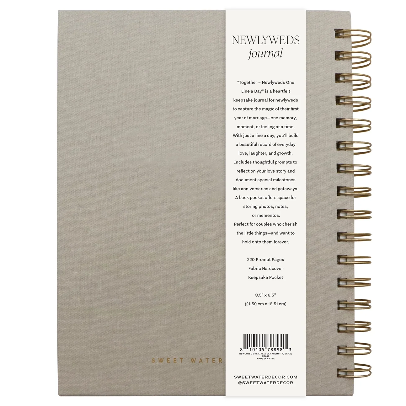 Elegant wedding keepsake book for recording vows, milestones, traditions, and future dreams together.
