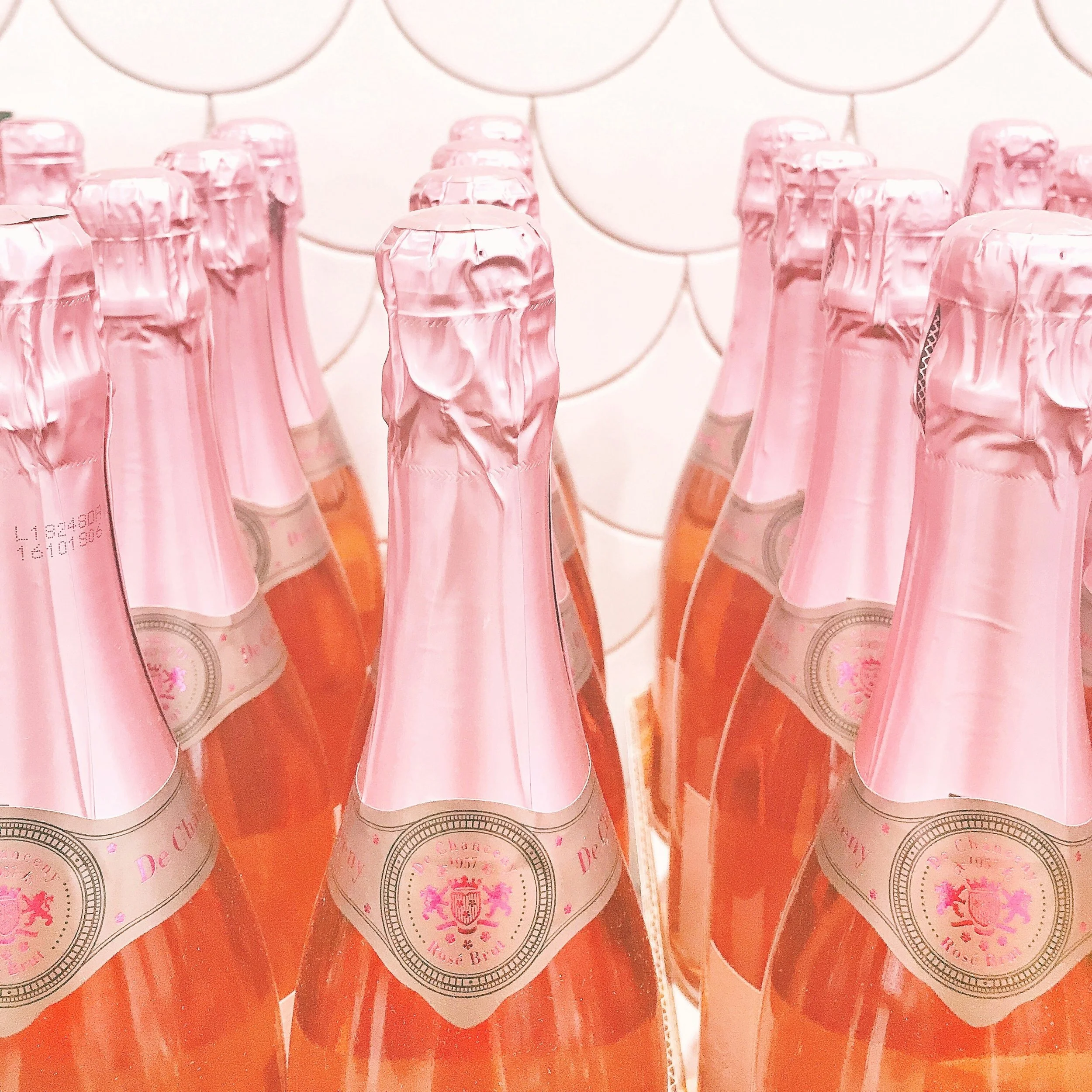 A festive pink champagne cake served in a mug for birthdays, bridals showers, anniversaries, and other celebrations.