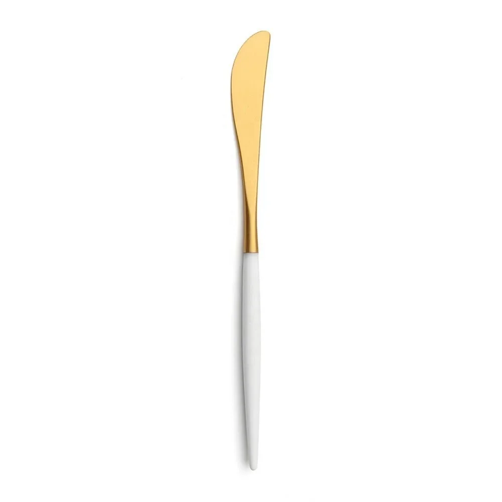 Gold and white cheese knife for Thanksgiving entertaining.
