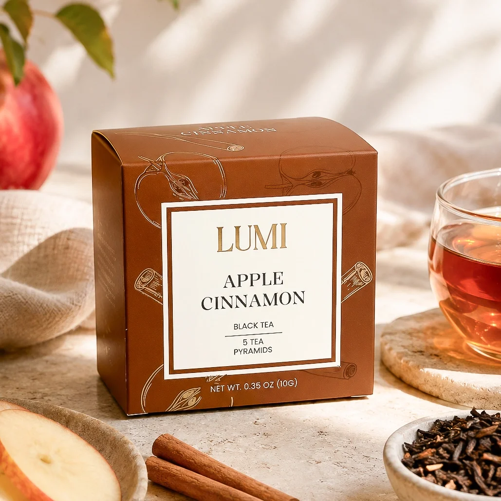 Lightly caffeinated apple cinnamon tea for fall.