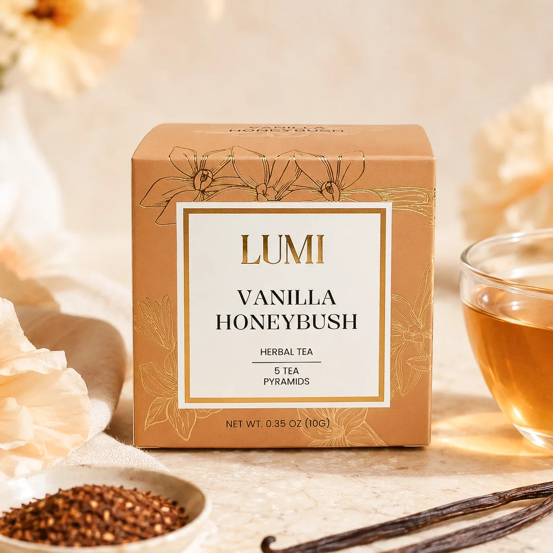 Vanilla tea with smooth honeybush flavor.
