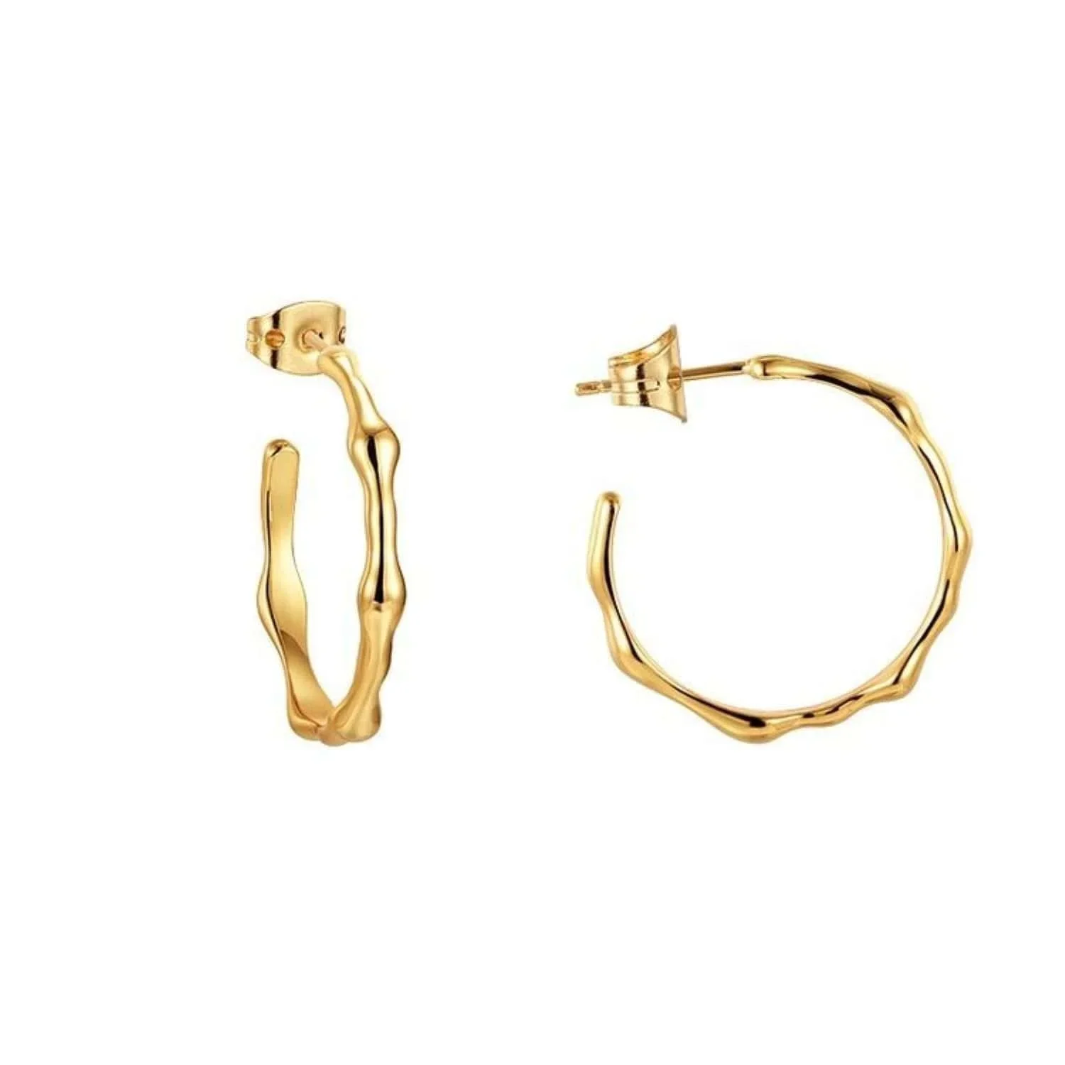 Saint-Tropez Medium Gold Hoop Earrings featuring a classic polished gold hoop design with a timeless and elegant everyday style.