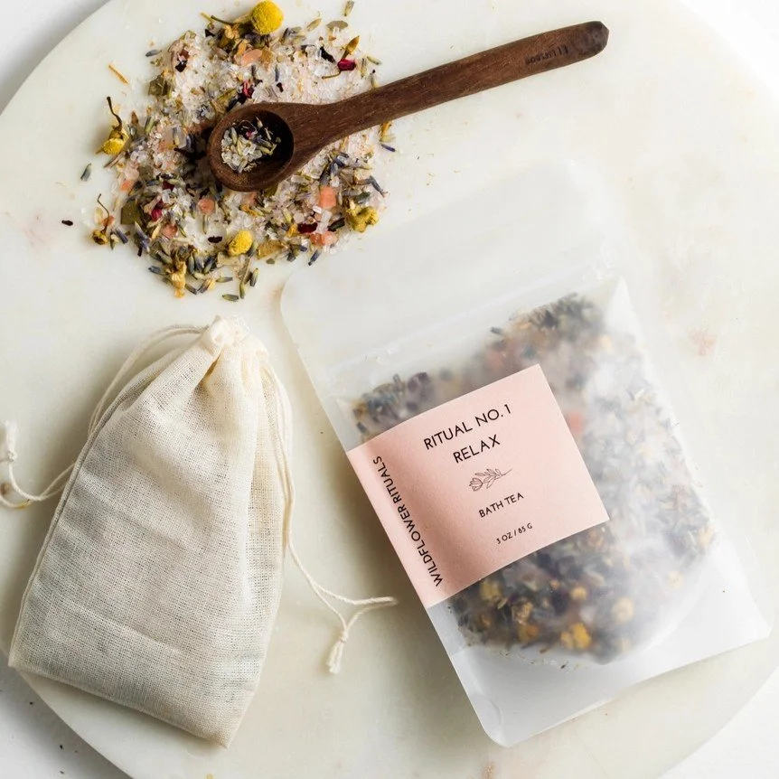 Relaxing lavender chamomile bath salts.