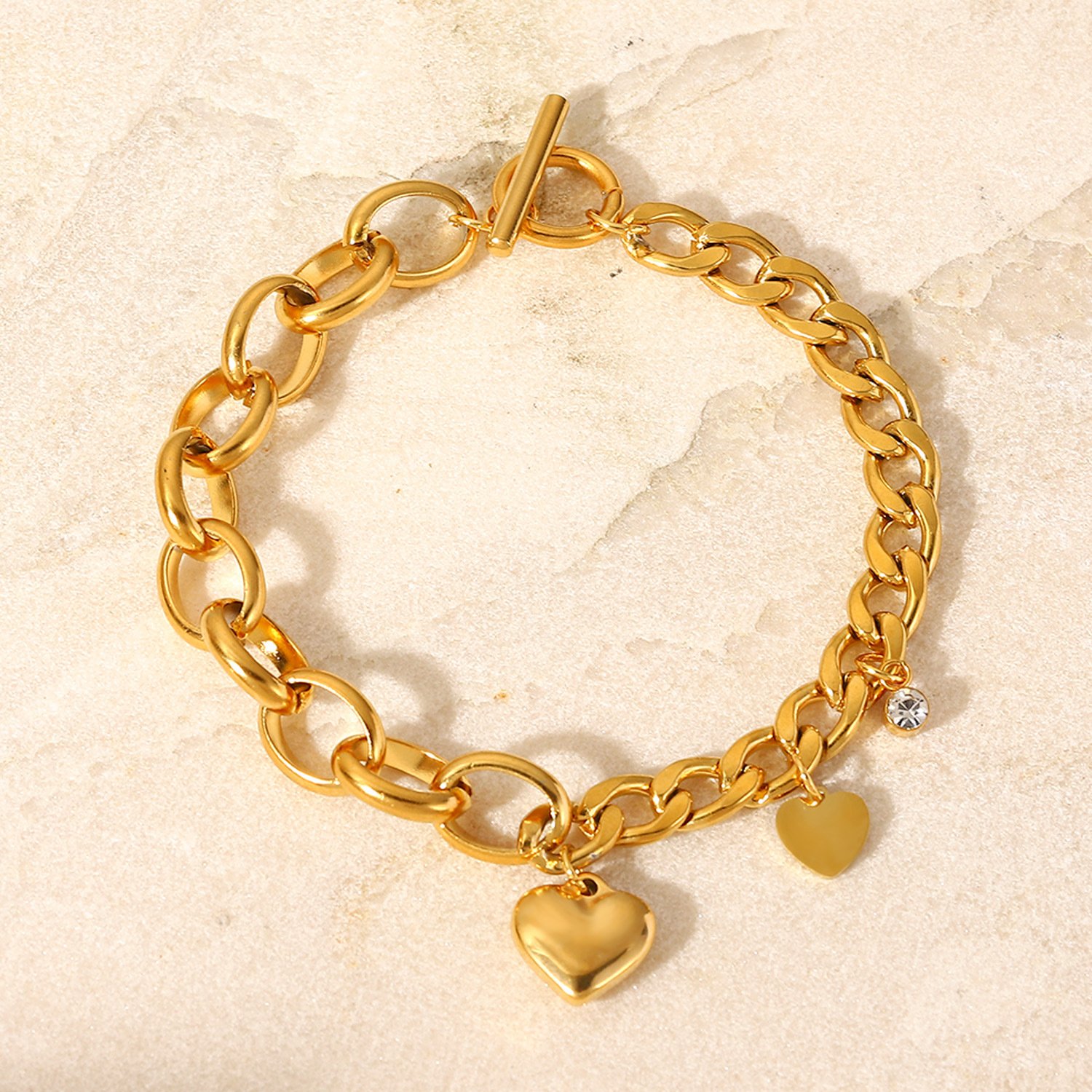 Elegant gold heart bracelet for women and meaningful gifting.