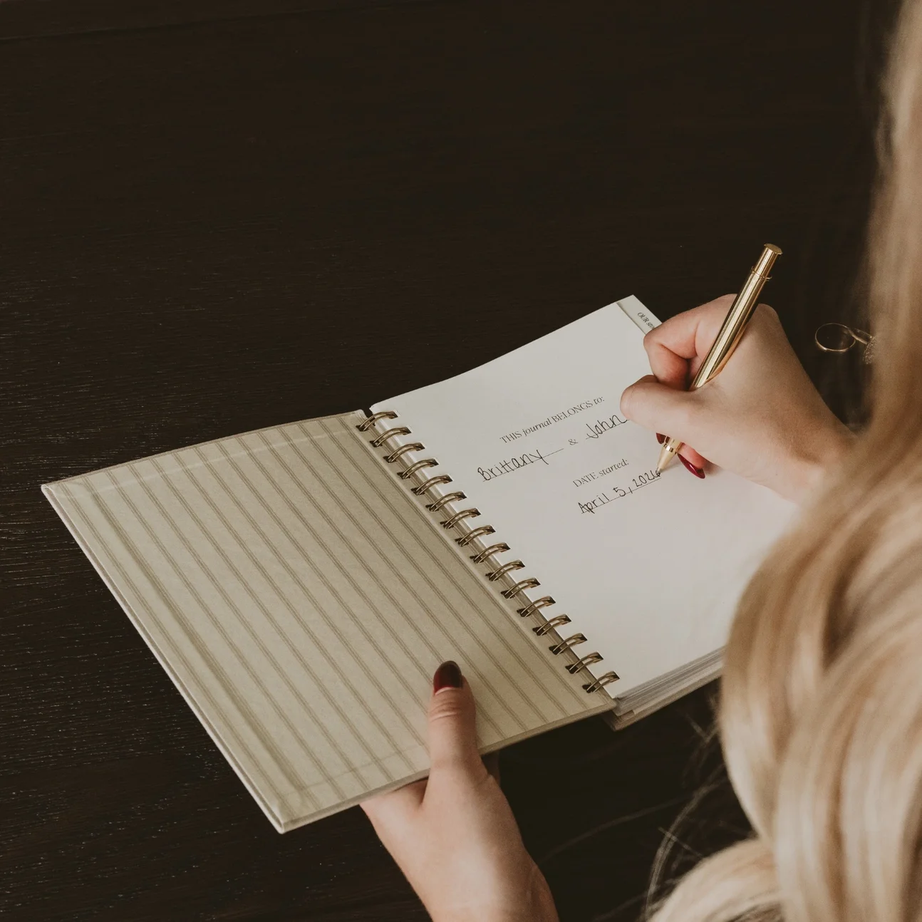 Premium wedding journal gift for couples with timeless heirloom-inspired design.