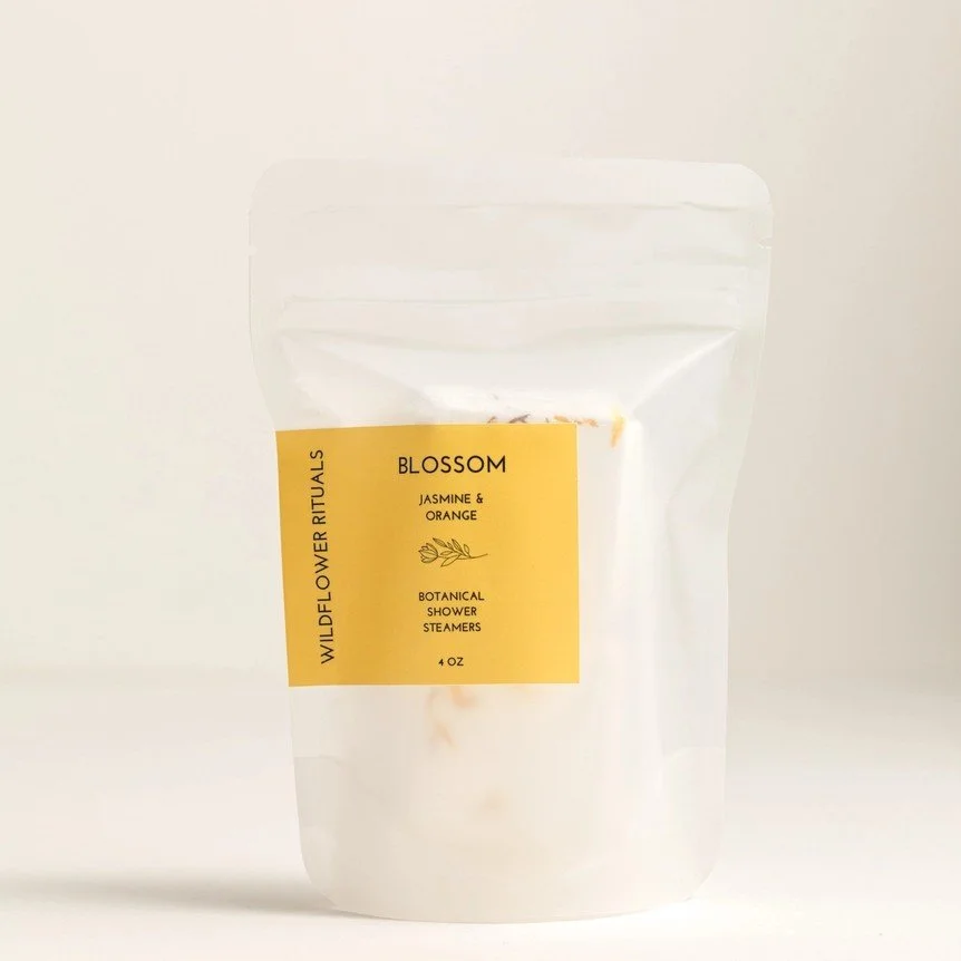 Wildflower Rituals blossom jasmine and orange shower steamers.