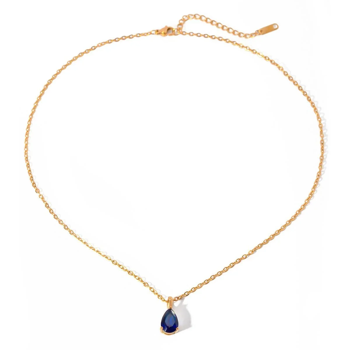 Gold Sapphire Pendant Necklace for women, a timeless blue gemstone jewelry gift perfect for birthdays, anniversaries, holidays, and meaningful occasions.