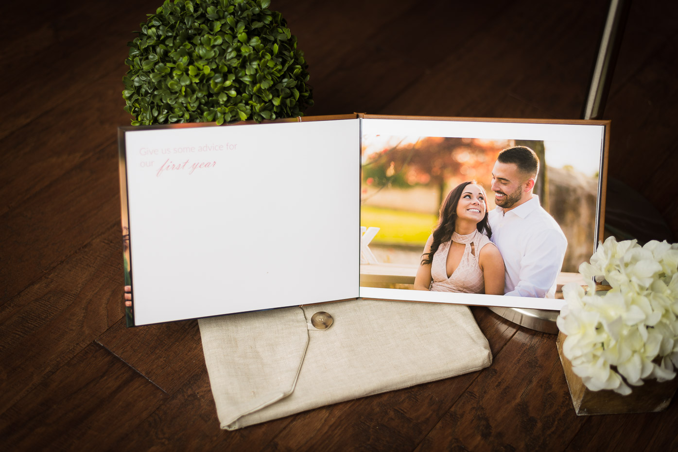 Guest Sign In Album with Engagement Photos