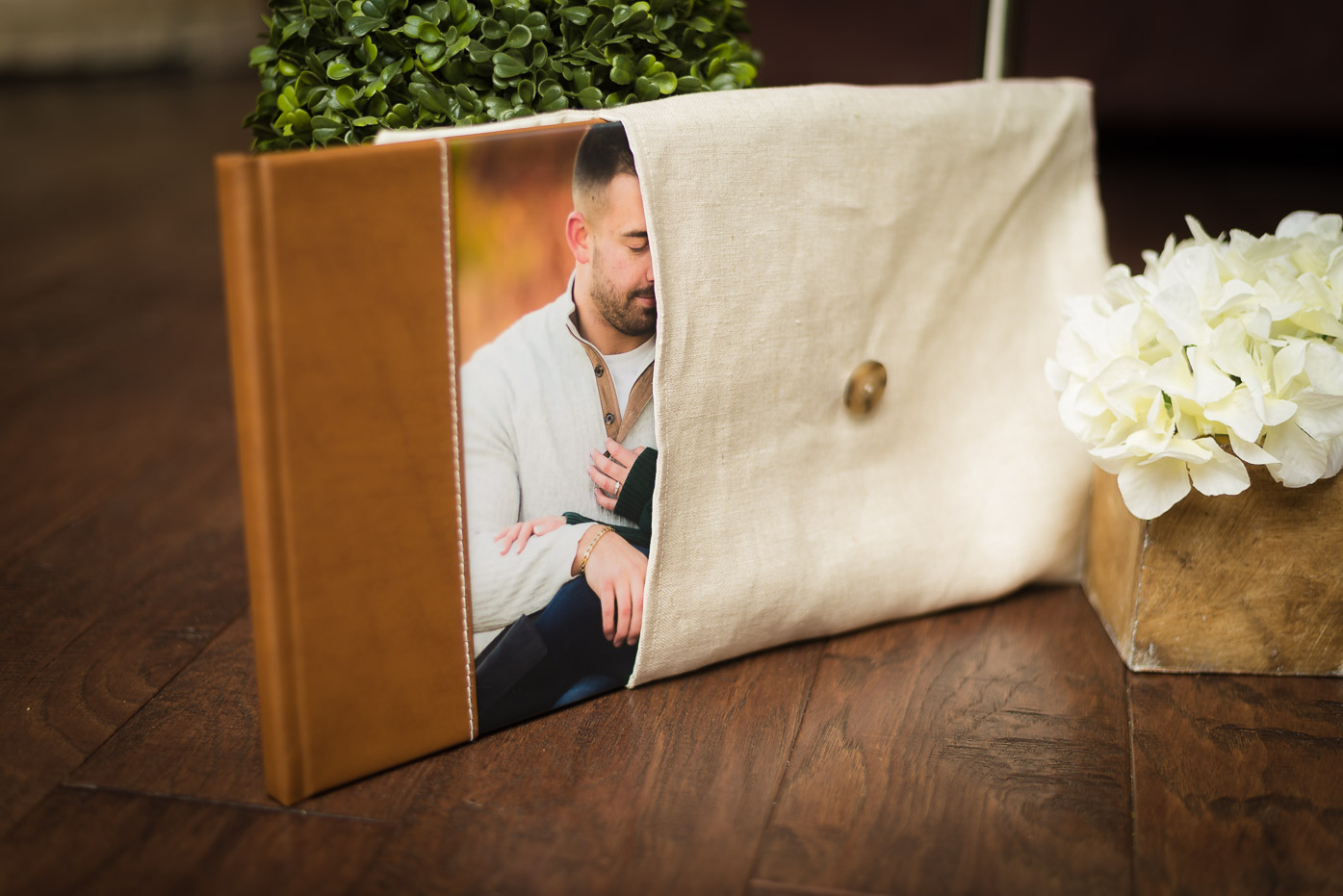 Guest Sign In Album with Fabric Storage Sleeve