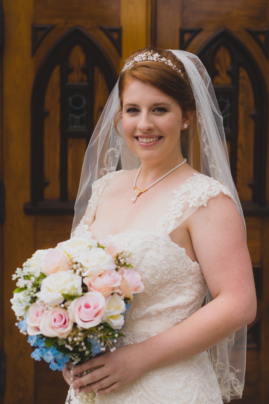 Beautiful bride with bouquet