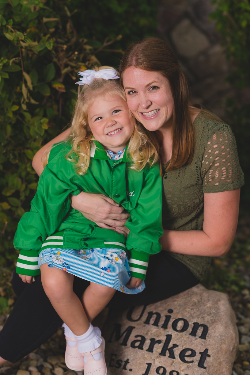 Aunt with niece for family photo