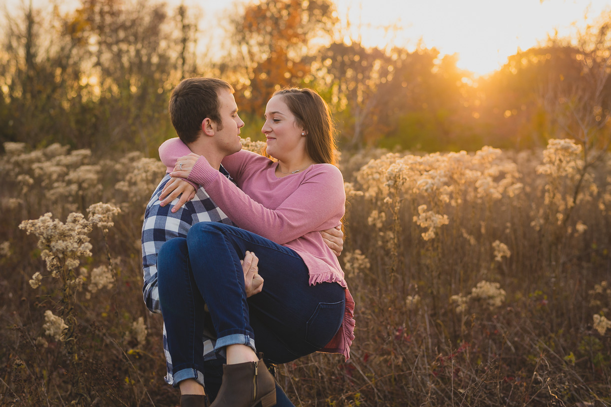 Sunset Engagement Moment