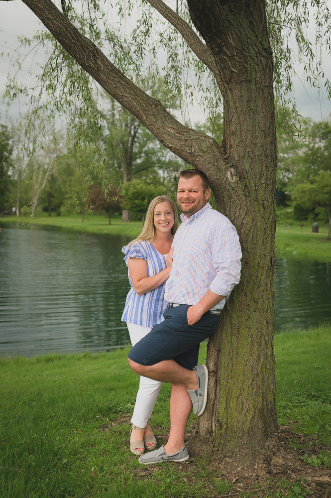 Goshen willow tree &amp; pond engagement photos